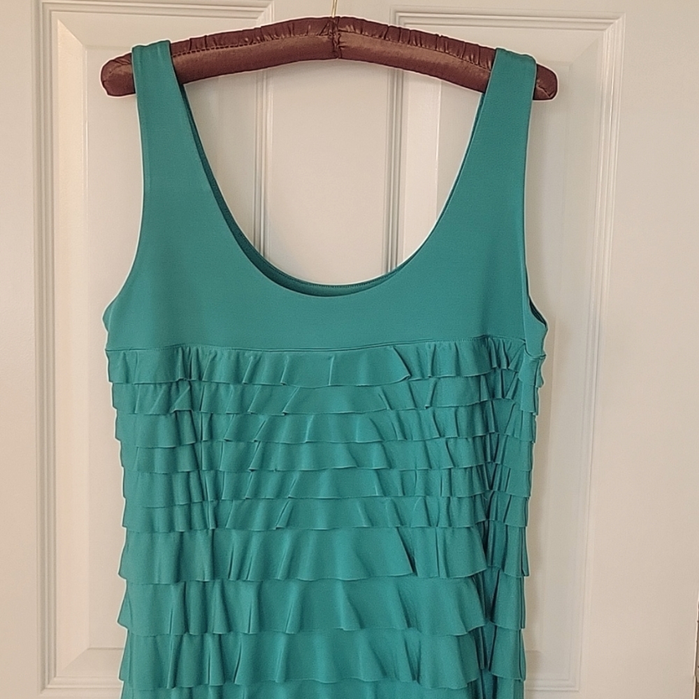 Tirquoise Green flapper dress. Isle Apparel made in Turkey. Tank Sz Med Women